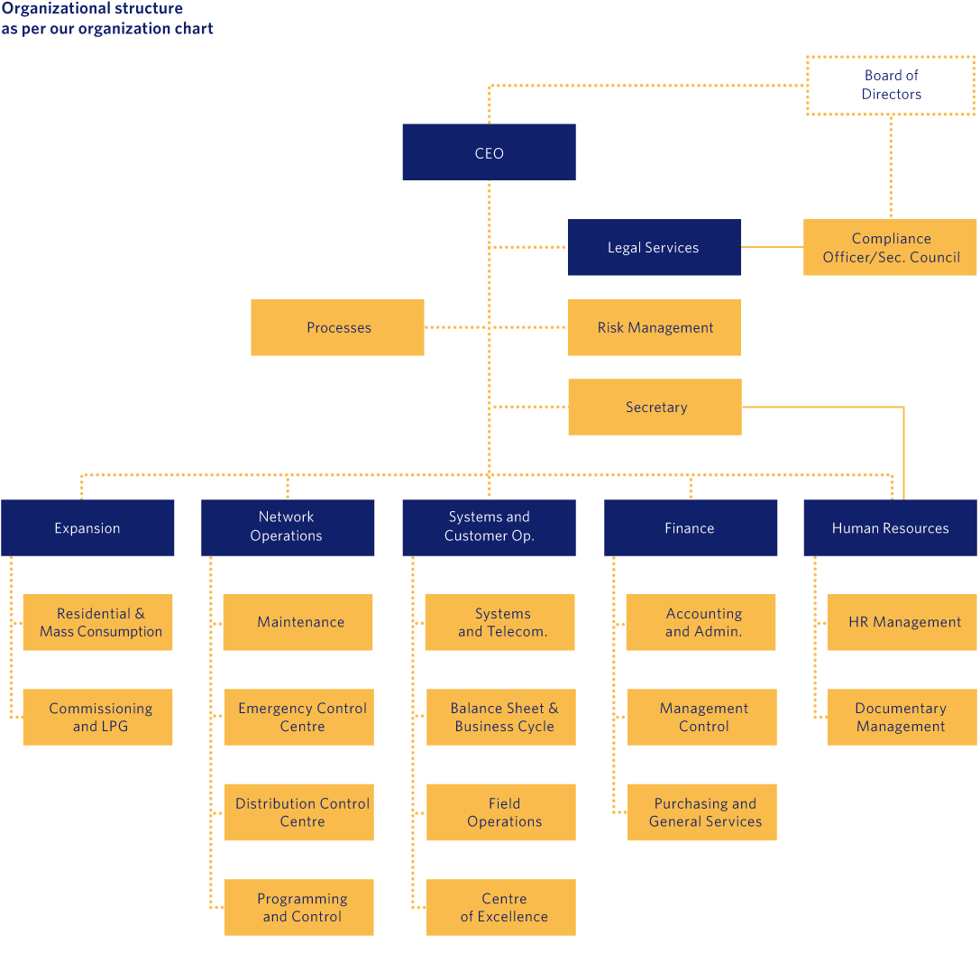 Organizational structure as per our organization chart