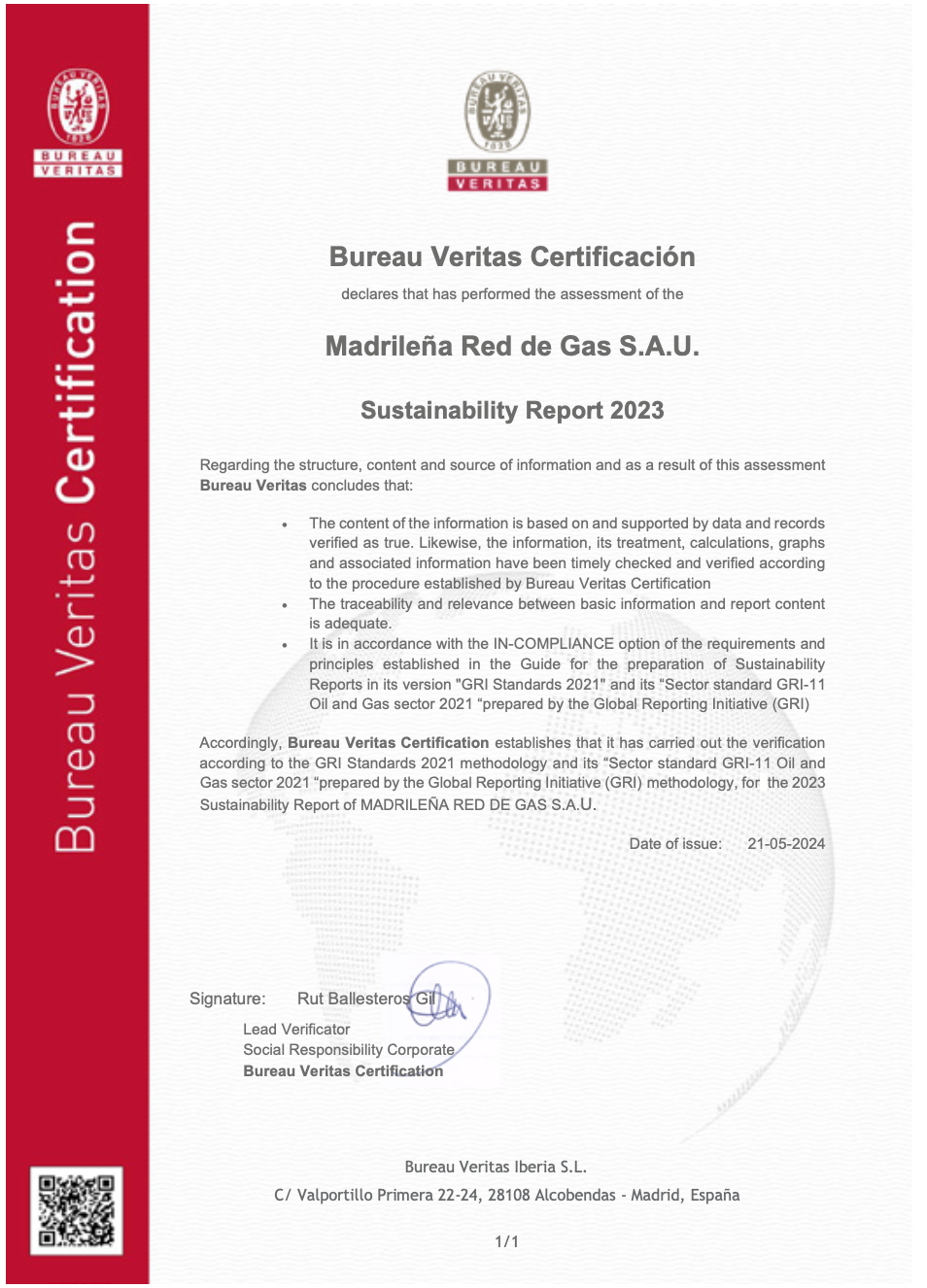 Certification MRG